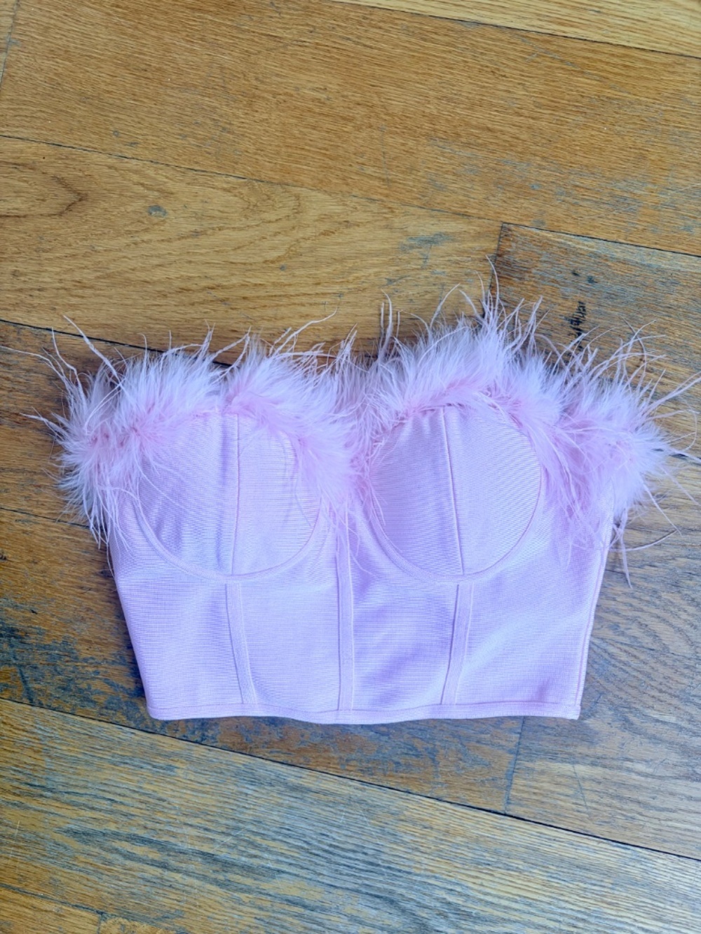 superdown Ramona Pink Feather Bustier Corset Top - Picture 3 of 3